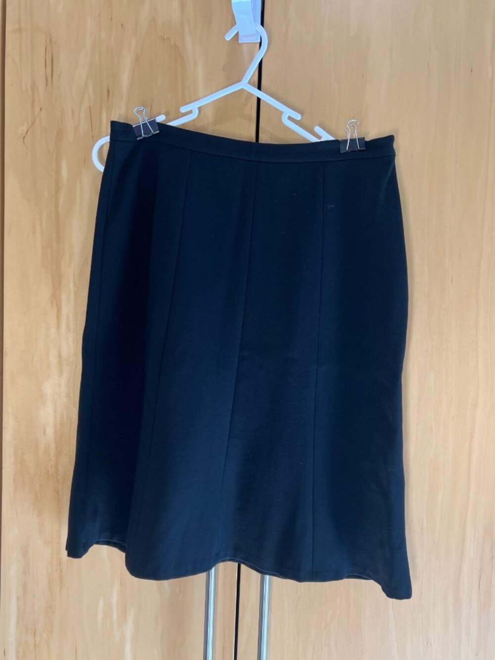 Talbots Black Ponte Knit A-line Skirt Stretch Career Workwear, size 6